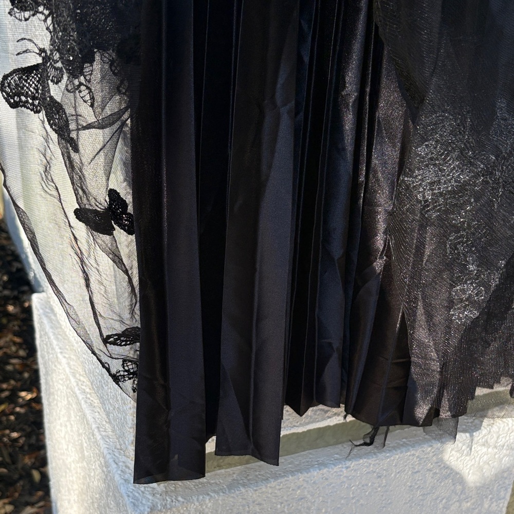 Elegant Black Lace Overlay Skirt - Picture 3 of 8